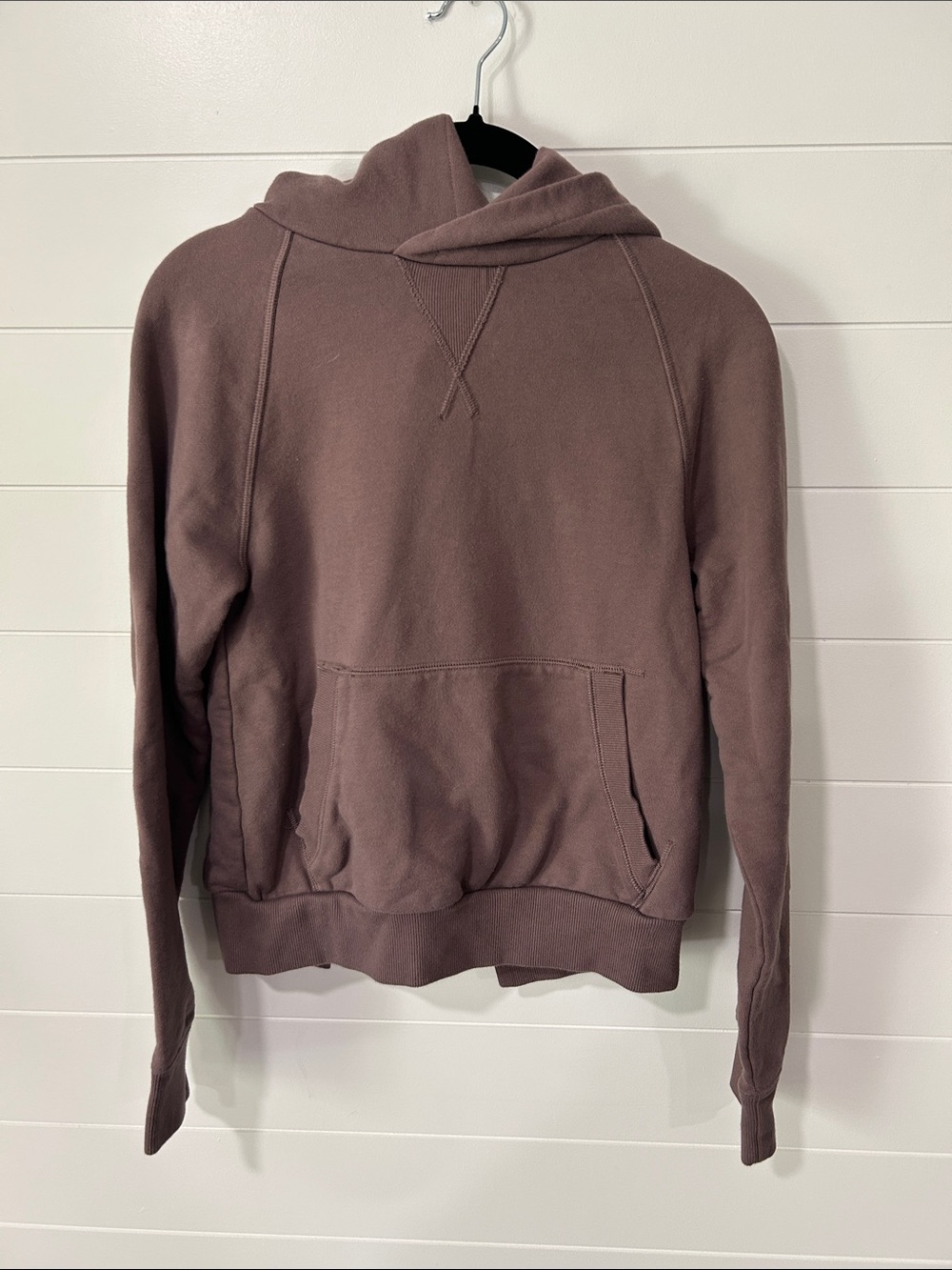 Athleta mauve brown pullover hoodie with open back style